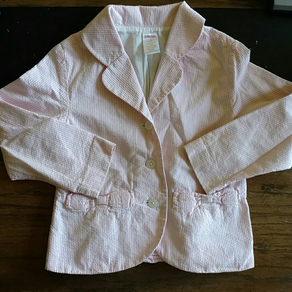 Gymboree Pink Seersucker Blazer Girls Sz 6